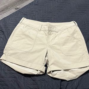 The north face tan shorts, size 6